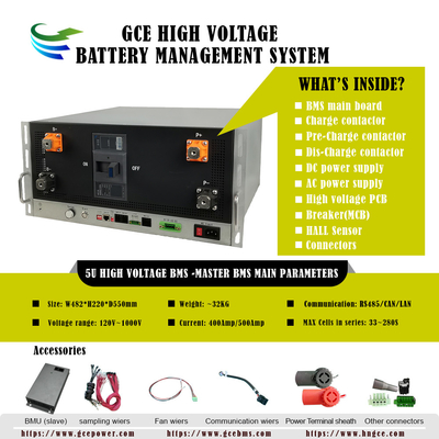 160S512V 400A high voltage BMS(HV BMS) Lithium BMS Battery Management System BMS For BESS UPS Solar LiFePo4 Lithium Battery ESS