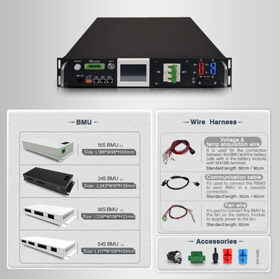 5000 Event Records Master Slave All In One Voltage BMS 120V-500V AC/DC Dual Power Supply Black