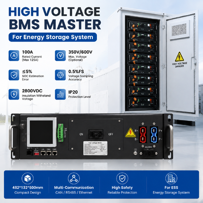 HGCE High Voltage BMS 120V-750v125A  Lithium Battery Management System for ESS Energy Storage Battery Pack CAN RS485 Communication