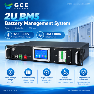 GCE 60S 64S 192v 204.8V 50A 100A Integrated High Voltage BMS Lifepo cells BMSWith Casebox Support Controlled Balance For ESS/UPS