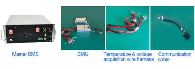 180S 576V 250A Master Slave BMS With Relay Contactor 15S BMU wire harness